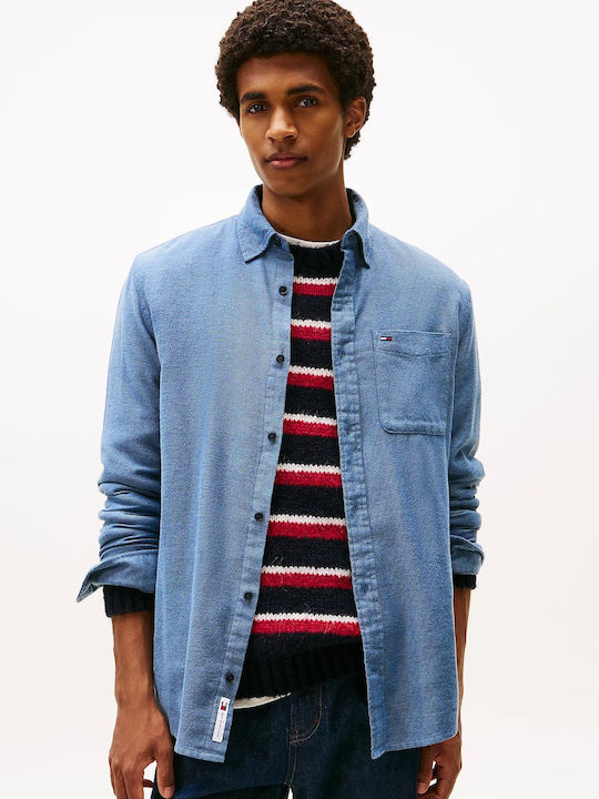 Tommy Hilfiger Φανελένιο Πουκάμισο Μπλε