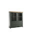 Bufet Tolnue 105 din Metal & Sticlă cu Sertare Dark Green 42x42x126cm