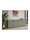 Bufet Alfere 100 cu Sertare Black, Green 225x40x78cm