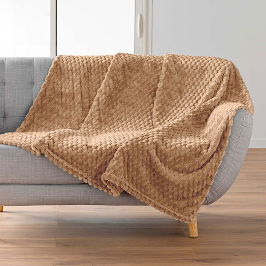 L-c Mini Decke Fleece Couch 125x150cm Camel