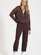 Hohe Taille Jogginghose Jogger Brown