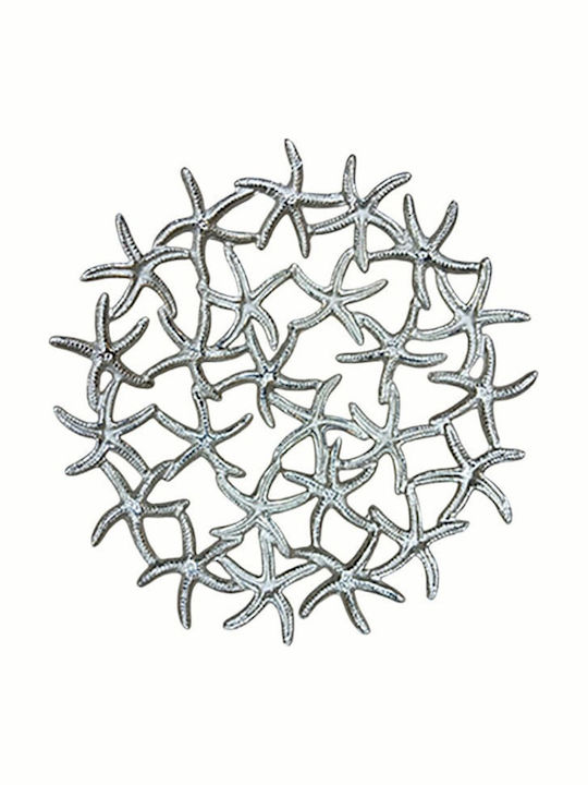 Art et Lumiere Metallic Decorative Platter Silver 34x34x5cm