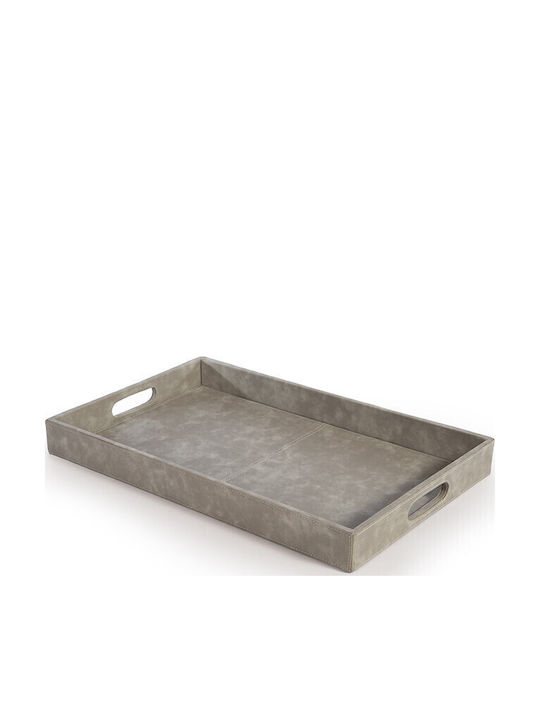 Nef-Nef Homeware Leather Lethal Grey Decorative Tray Nef-Nef Homeware Leather Lethal Grey Decorative Tray