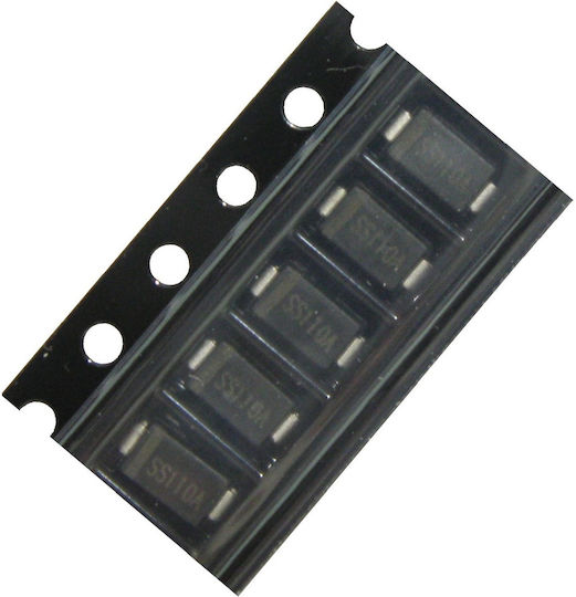 Δίοδος Schottky με Τάση 100V και Ένταση 1A 5τμχ 1A 100V SCHOTTKY RECTIFIER DIODE Vf:0.85V, DO-214AC SS110A
