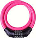 Bicycle Cable Lock Combination 10.5x700mm Pink