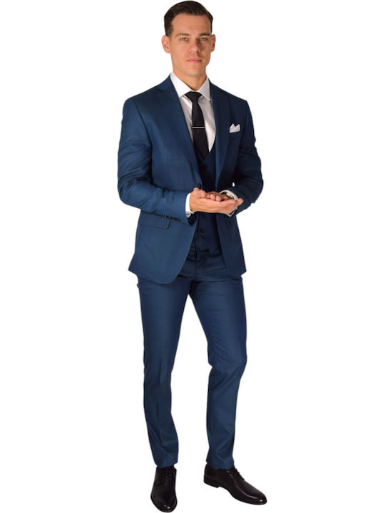 Men's Suit with Vest Petrol (Item J062)