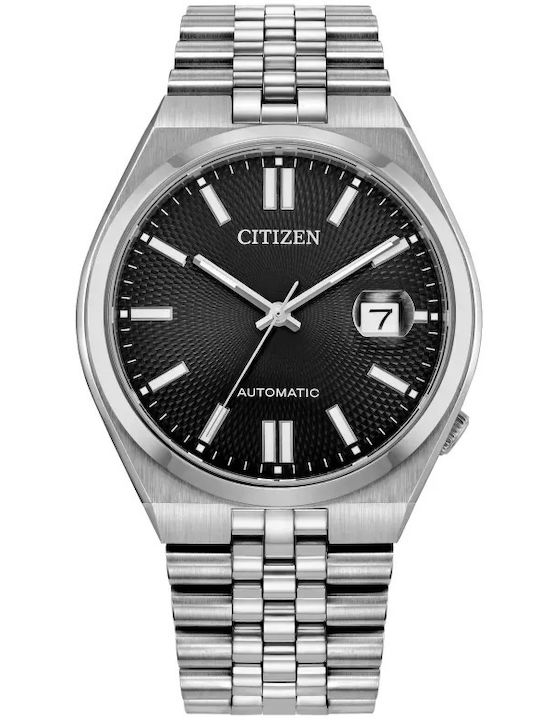 Citizen Tsuyosa Ανδρικό Ρολόι 45mm Μπαταρίας με Ασημί Ατσάλινο Μπρασελέ
