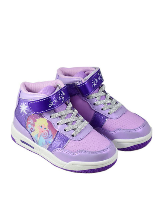 Frozen Kids Sneakers High Anatomic with Scratch & Lights Purple