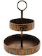 Atmosphera Atmosphera Tiered Appetizer Stand with Base Brown Diameter 29cm P29xM38cm