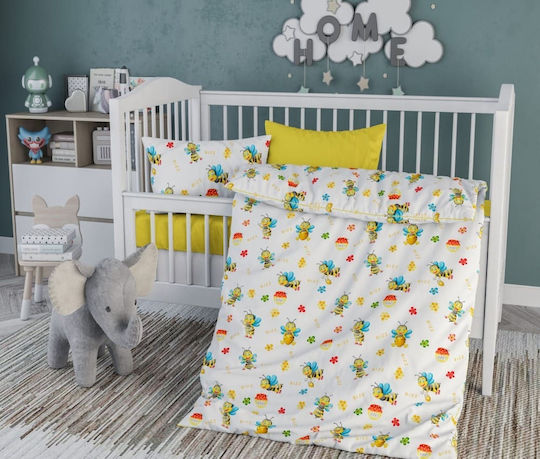 MayHome Baby Sheets Set Crib Cotton Yellow 120x160cm