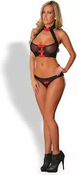Women's Sexy Lingerie Set Provocative Parfum De Tokyo *243466 10-248 Bikini Top S M Black