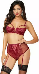 Women's Sexy Lingerie Seven'til Midnight 277997 10-256 2 Pieces Bra High-waist Bikini L Bordeaux