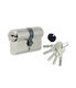ISEO Lock Cylinder Security R6 80mm (30-50) with 5 Keys Silver