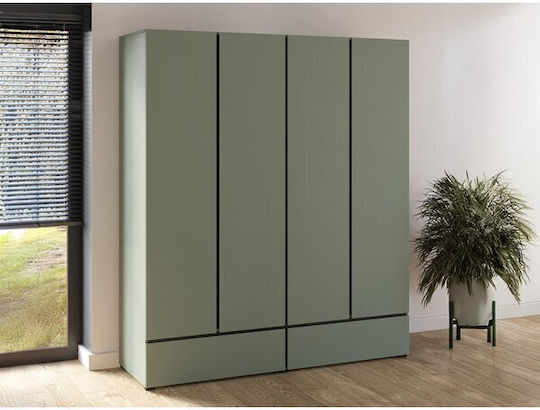 Alfere 119 Τετράφυλλη Ντουλάπα 180x60x210cm Πράσινο Alfere 119 Τετράφυλλη Ντουλάπα 180x60x210cm Πράσινο