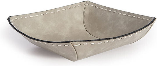 Nef-Nef Homeware Lethal Decorative Basket Leather Artificial Leather Gray 20x20x7cm