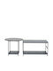 Rectangular Central Coffee Table Rowden Wooden Black Marble 2 Pieces W60xL60xH50cm