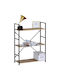 Βιβλιοθήκη Darrow Δρυς/μαύρο 58.6x23.5x80εκ.