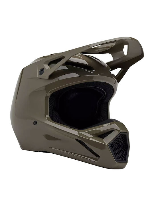 Fox V1 Solid Ash Motorcycle Helmet Motocross DO...