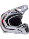 Fox V1 Kairos White/Fluorescent Red Motorradhelm Motocross DOT / ECE 22.06