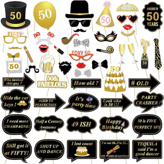 Konsait Geburtstagszubehör Set 6194836 1-39 50. Geburtstag 53 Ausschneide Mehrfarbig