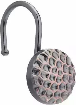 Decorative Shower Curtain Hooks Jup 5313070 Forged Round Shape Metal Bronze 12 Pieces Decorative Shower Curtain Hooks Jup 5313070 Forged Round Shape Metal Bronze 12 Pieces