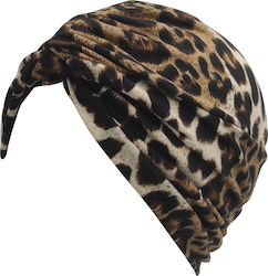 Women's Brown Leopard Cotton Lycra Turban Hair Headband