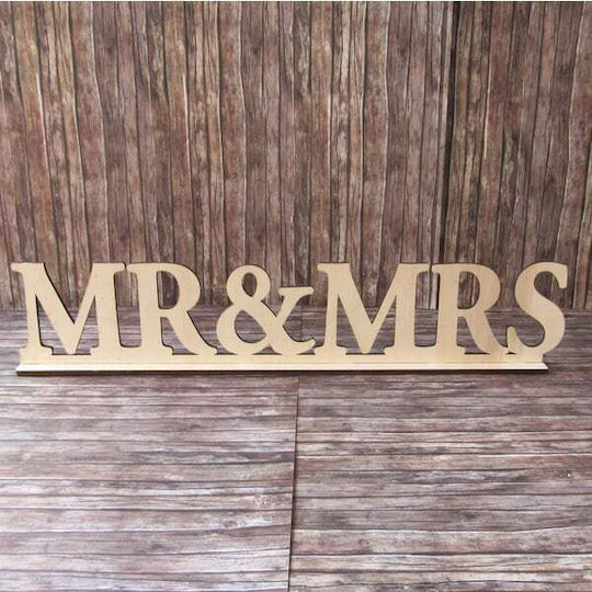 Ταμπελα Ξυλινη Mr & Mrs 58x12cm