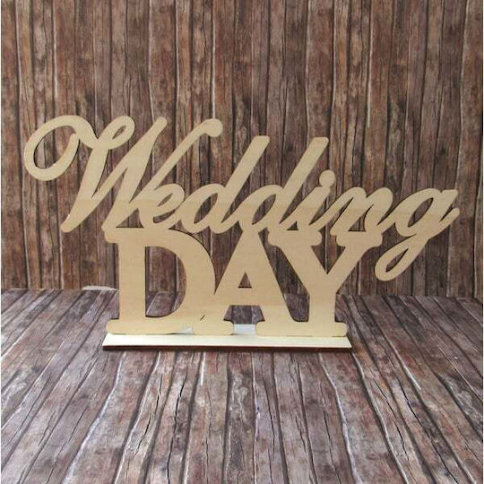 Ταμπελα Ξυλinh Wedding Day 40x20cm Φυσικο