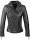 Δερμάτινο Γυναικείο Biker Jacket Μαύρο
