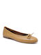 Lederne Damen Ballerinas in Tabac Braun Farbe
