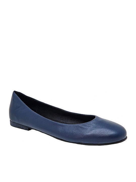Bigshoes Lederne Damen Ballerinas in Blau Farbe