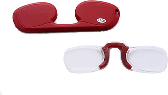 Moscow Mule Reading Glasses +3.00 Pocket in Red color MM/ClipNoseRed