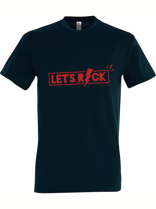 Unisex T-Shirt "Let's Rock" Petrolblau