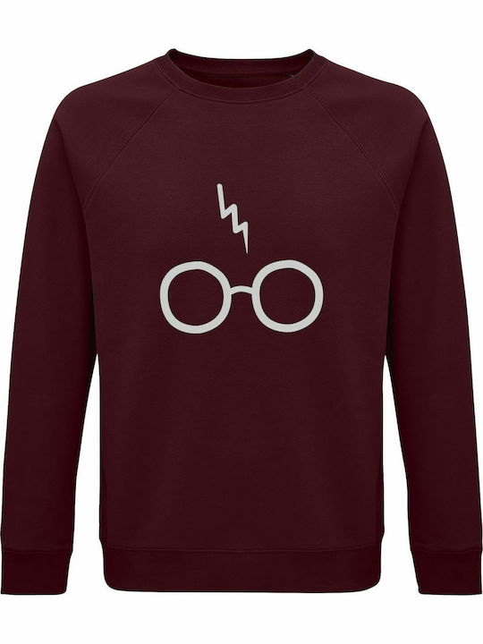 Суитшърт Унисекс Органичен Памук "I Am Harry Potter" Бордо