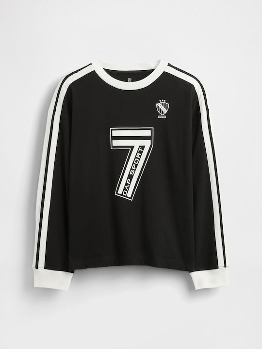 GAP Kids Long-sleeved Black Logo Top