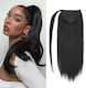 Remy Hair Extension με Φυσική Τρίχα Ρεμί σε Μαύρο Χρώμα 1 50cm Ponytail