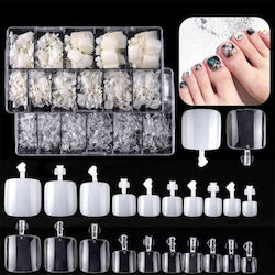 Globalnail Ποδιού 10 Διαφορετικών Μεγεθών Globalnail Tips Νυχιών Διάφανα 500τμχ IS-46678845