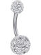 Strass Belly Button Piercing Earring Steel Silver