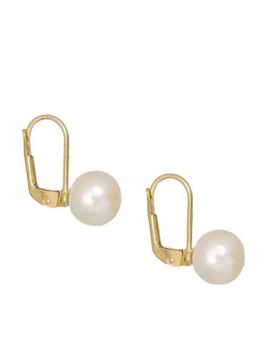 Earrings made of Gold 14K with Pearls