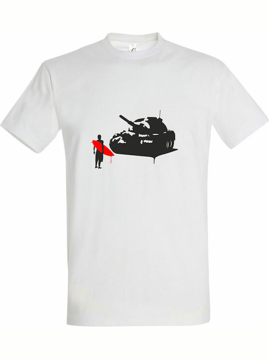 Unisex T-shirt Stop War Tanks Surfer Street Art...