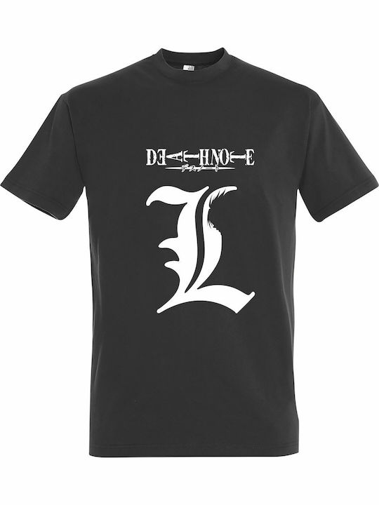 T-shirt Unisex " Death Note L Manga " Dark Grey
