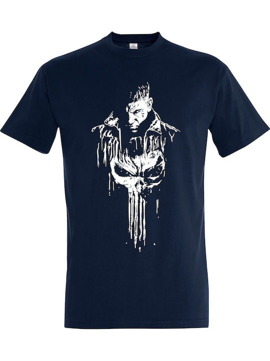 T-shirt Унисекс "Panisher Fanart" Френски Тъмносин
