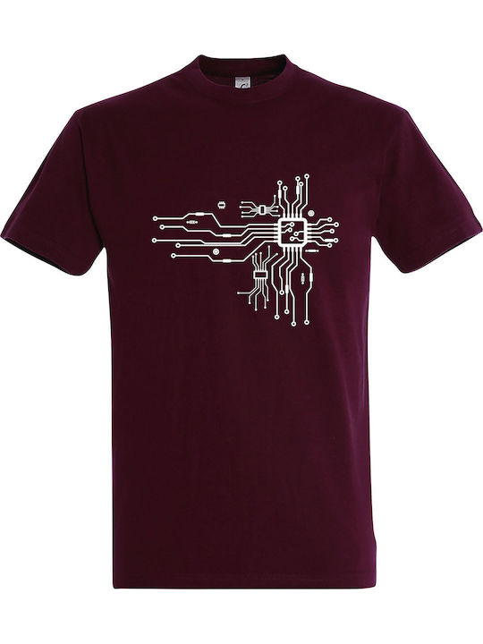 T-shirt Unisex " Cpu Heart " Burgundy