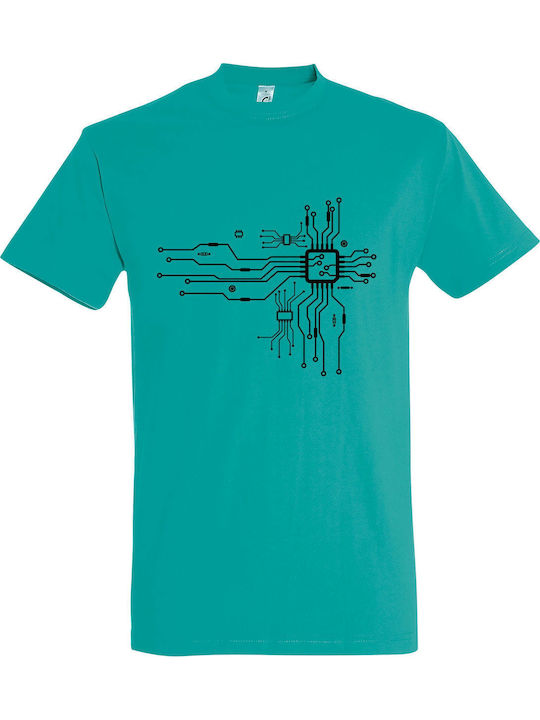 T-shirt Unisex " Cpu Heart " Caribbean Blue