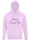 Hoodie Unisex Organic " Deep Purple " Creamy Pink