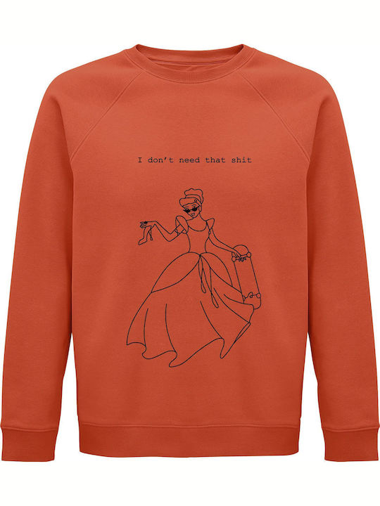 Sweatshirt Unisex Organic " Cinderella Streatwear " Sweet Orange
