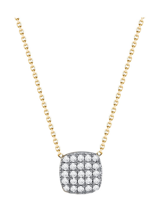 Necklace Solitaire Diamonds Brilliant Yellow Gold 18 Carats Kl1089