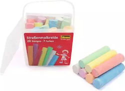 Chalks In A Tub Idena 004268 2-69/70 Set 20 Pieces 7 Colors 2.5 X 10 Cm