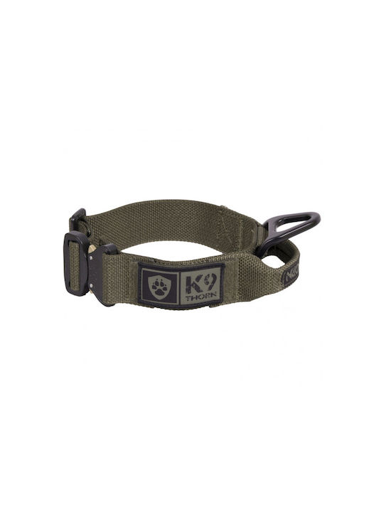 K9 Thorn Dog Collar Bravo 45mm Handle Metal Buckle Cobra Olive Medium 35-45cm
