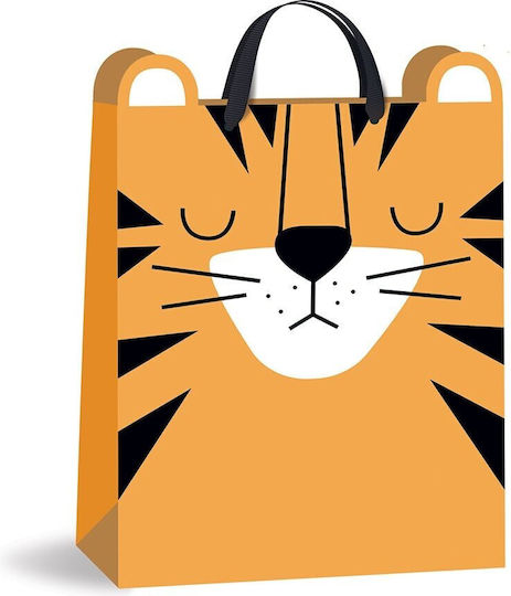 interDRUK Friends Tiger Χάρτινη Τσάντα για Δώρο Πορτοκαλί 33x17x45εκ.